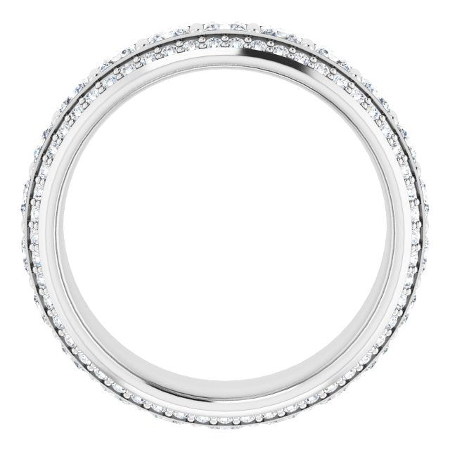 2.73 ct. Princess & Round Triple Row Diamond Eternity Band-VIRABYANI